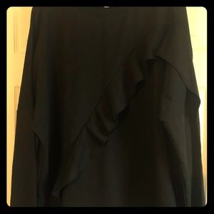 Black ruffle top